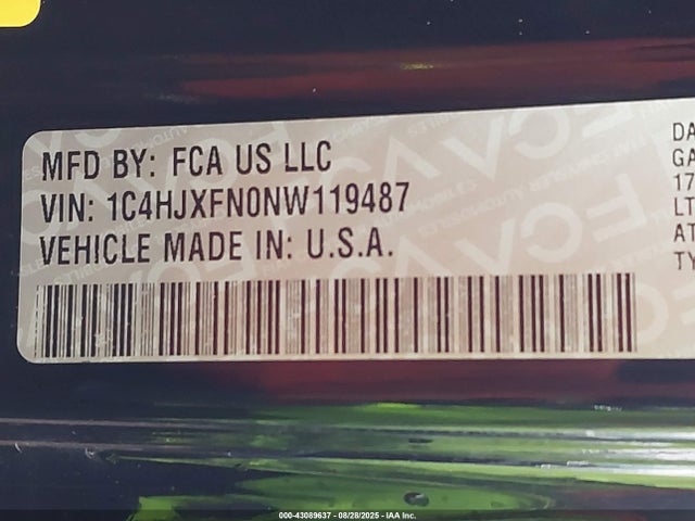 1C4HJXFN0NW119487 Jeep Wrangler