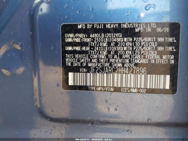 2017 SUBARU FORESTER JF2SJARC2HH427896 Photo 8