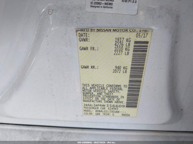 1N4AL3AP4HN356609 Nissan 2017