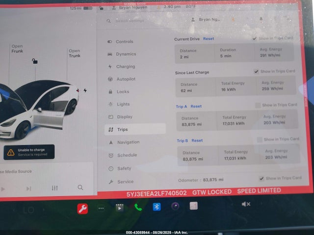 5YJ3E1EA2LF740502 Tesla MODEL 3