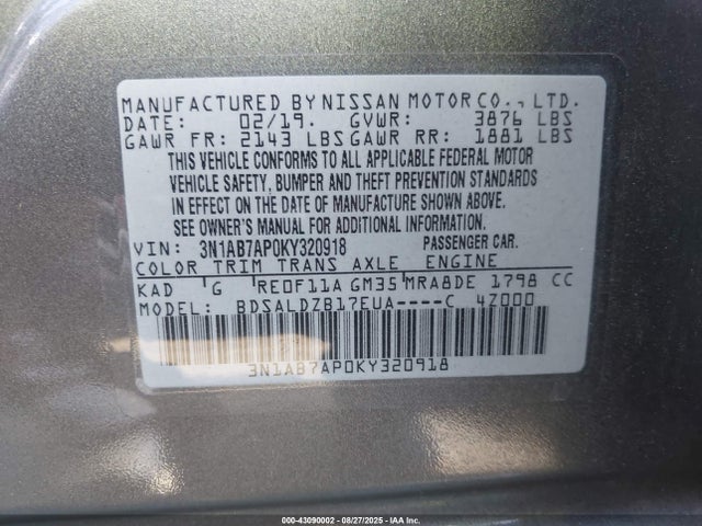 Nissan 2019 2019 3N1AB7AP0KY320918 Image 9