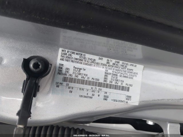Ford 2015 2015 1FADP3K27FL330275 Image 9