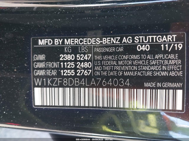Mercedes-Benz m264 2020 W1KZF8DB4LA764034 Image 9