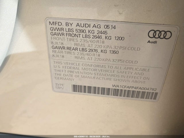 2015 AUDI Q5 WA1CFAFP4FA004782 Photo 8