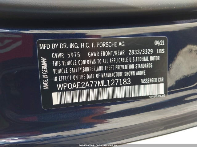 Porsche Panamera 2021 WP0AE2A77ML127183 Image 9