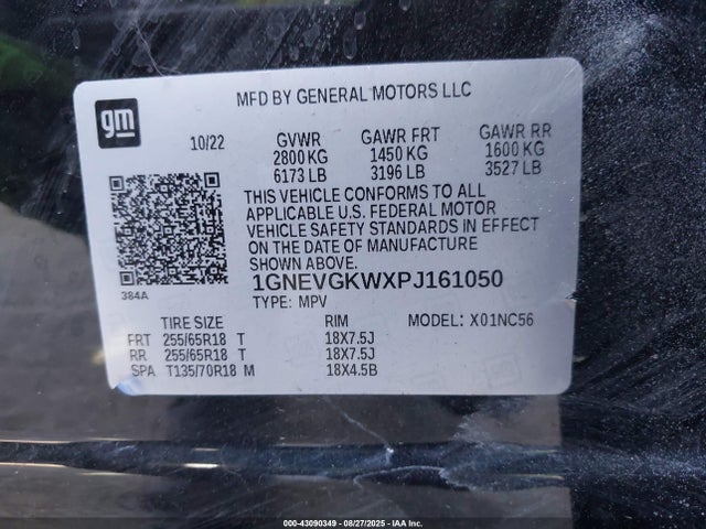 1GNEVGKWXPJ161050 Chevrolet lfy