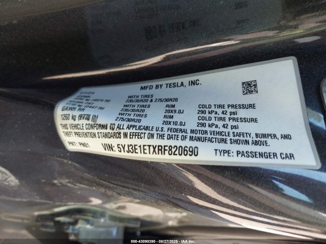 2024 TESLA MODEL 3 5YJ3E1ETXRF820690 Photo 8