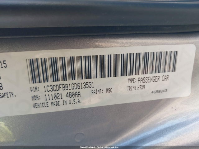 Dodge Dart 2016 1C3CDFBB1GD613531 Image 9