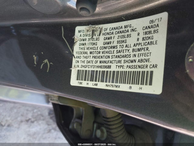 2HGFC1F31HH659688 Honda l15b7