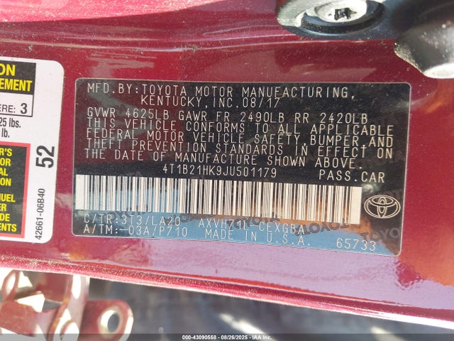 4T1B21HK9JU501179 Toyota a25a-fxs port+direct