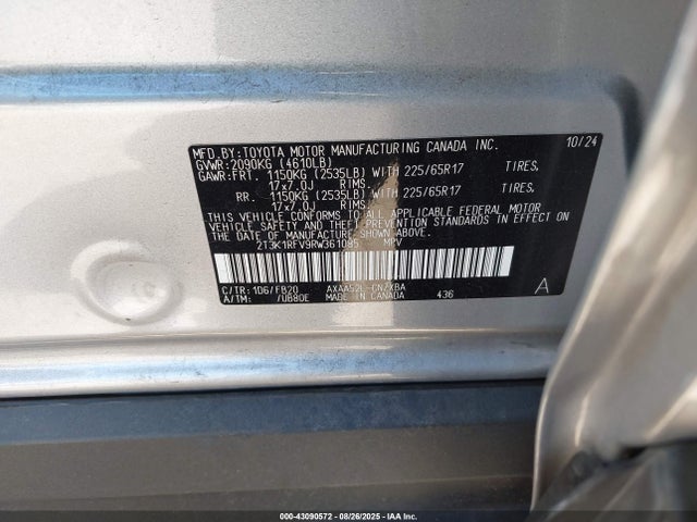 2T3K1RFV9RW361085 Toyota a25a-fks