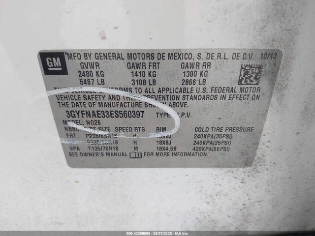 2014 CADILLAC SRX 3GYFNAE33ES560397 Photo 8