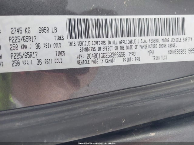 Chrysler Town and Country 2016 2C4RC1GG2GR306656 Image 9