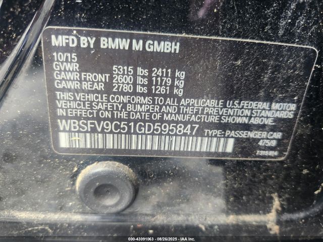 2016 BMW M5 WBSFV9C51GD595847 Photo 8