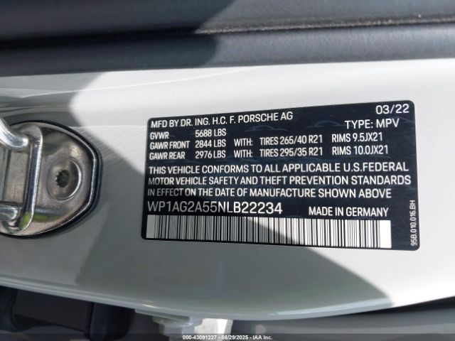 2022 PORSCHE MACAN WP1AG2A55NLB22234 Photo 8