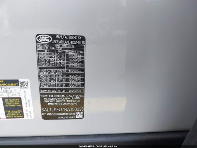 SAL1L9FU7RA180295 Land Rover aj20p6