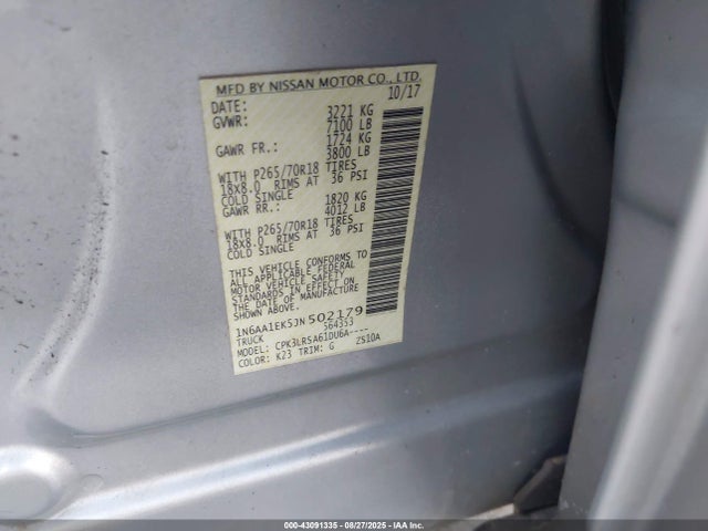 1N6AA1EK5JN502179 Nissan Titan
