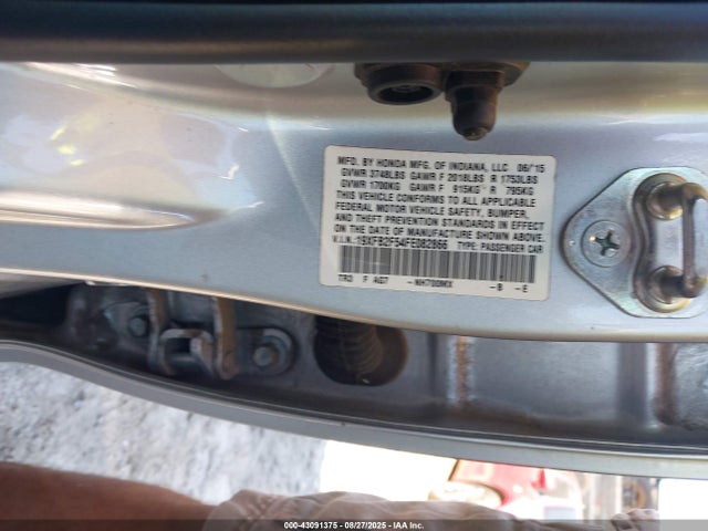 Honda r18z1 2015 19XFB2F54FE082866 Image 9