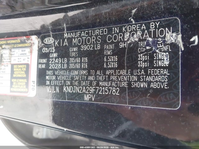 KIA dohc gdi gamma 2015 KNDJN2A29F7215782 Image 9