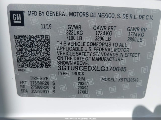 2020 GMC SIERRA 1500 3GTU9CEDXLG170645 Photo 8