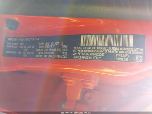 2017 FIAT 500X ZFBCFXAH0HP632057 Photo 8