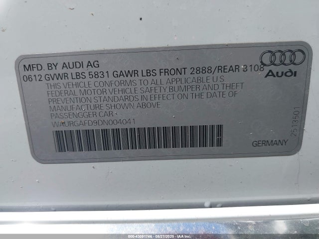 2013 AUDI A8 L WAURGAFD9DN004041 Photo 8