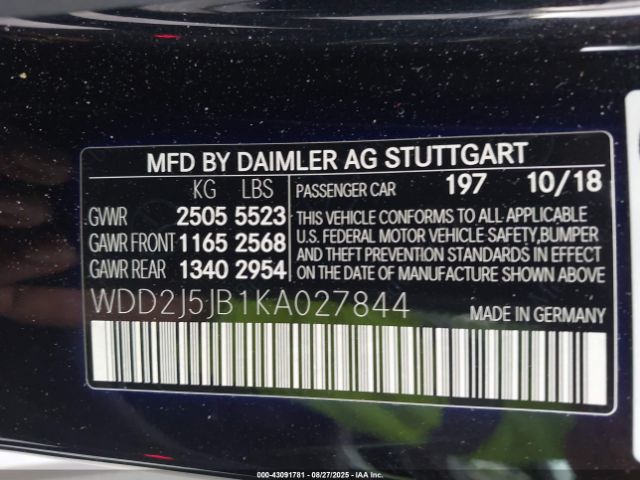 2019 MERCEDES-BENZ CLS 450 WDD2J5JB1KA027844 Photo 8