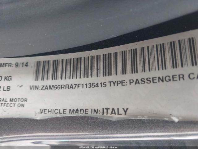 2015 MASERATI QUATTROPORTE ZAM56RRA7F1135415 Photo 8