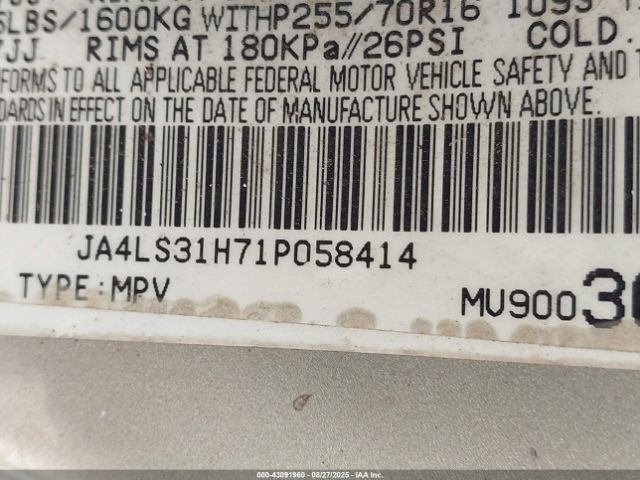 2001 MITSUBISHI MONTERO SPORT JA4LS31H71P058414 Photo 8