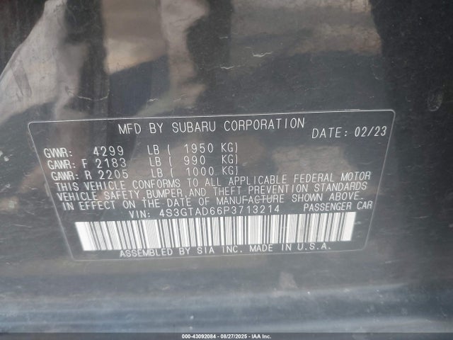 4S3GTAD66P3713214 Subaru na