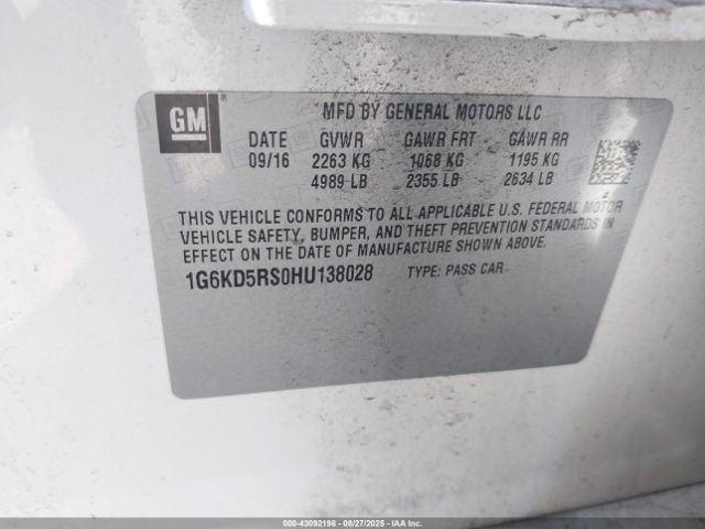 2017 CADILLAC CT6 1G6KD5RS0HU138028 Photo 8