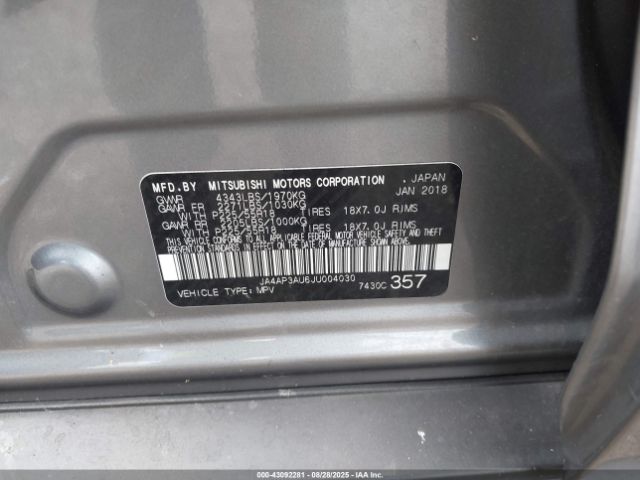 2018 MITSUBISHI OUTLANDER SPORT JA4AP3AU6JU004030 Photo 8