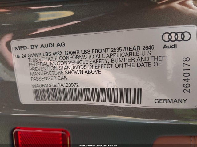 2024 AUDI A5 SPORTBACK WAUFACF58RA128972 Photo 8