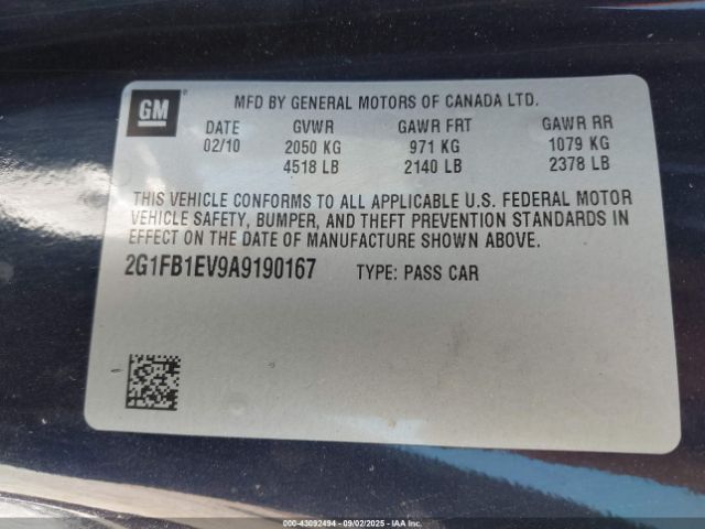 2010 CHEVROLET CAMARO 2G1FB1EV9A9190167 Photo 8