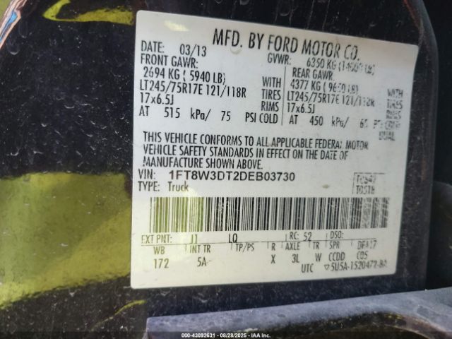 2013 FORD F-350 1FT8W3DT2DEB03730 Photo 8