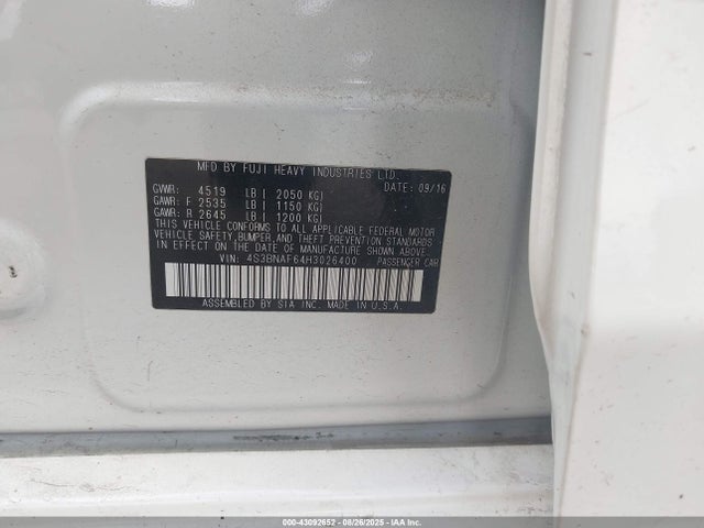 Subaru u5 2017 4S3BNAF64H3026400 Image 9