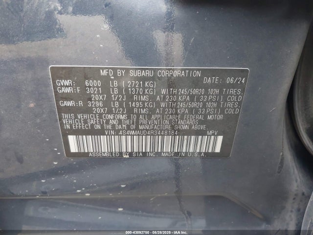 4S4WMAUD4R3448184 Subaru Ascent