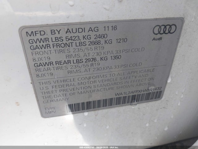 2017 AUDI Q5 WA1L2AFPXHA085432 Photo 8