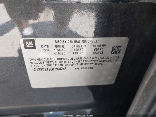 1G1ZE5ST9GF264248 Chevrolet lfv - di: direct injection, vvt, gen1 gmna