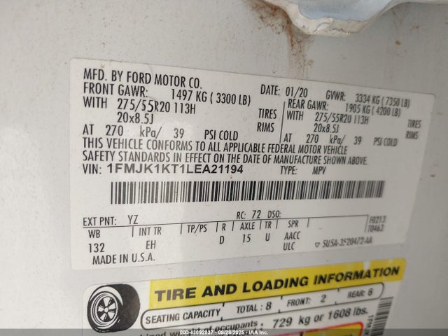 1FMJK1KT1LEA21194 Ford 3.5l gtdi
