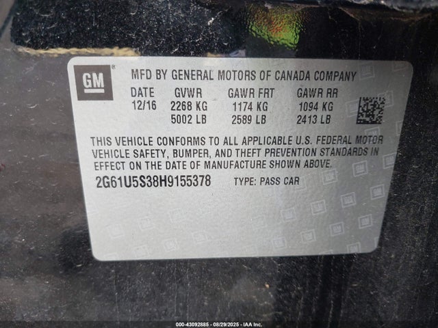2017 CADILLAC XTS 2G61U5S38H9155378 Photo 8