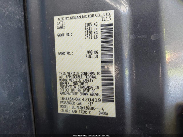 1N4AA6AP0GC420419 Nissan 2016