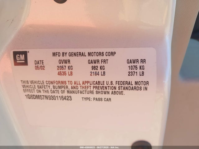 2003 CADILLAC CTS 1G6DM57N930116423 Photo 8