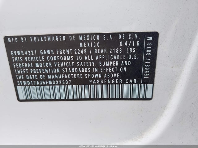 3VWD17AJ5FM332307 Volkswagen 1.8t