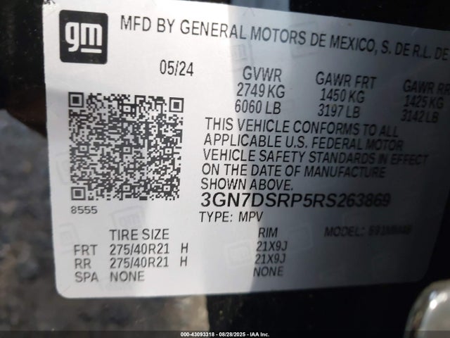 Chevrolet x0b+ec3 2024 3GN7DSRP5RS263869 Image 9