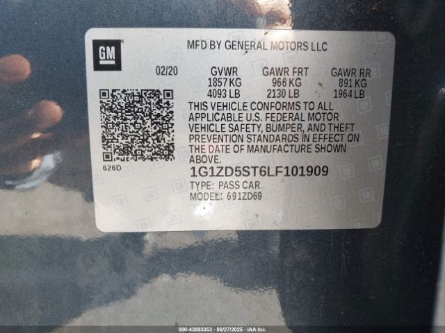 2020 CHEVROLET MALIBU 1G1ZD5ST6LF101909 Photo 8