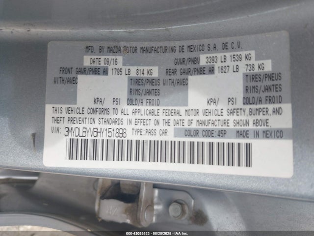 3MYDLBYV6HY151898 Toyota p5v
