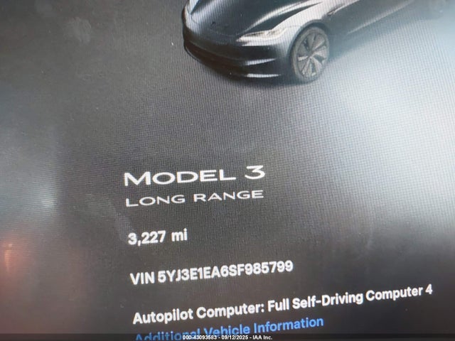5YJ3E1EA6SF985799 Tesla 2025