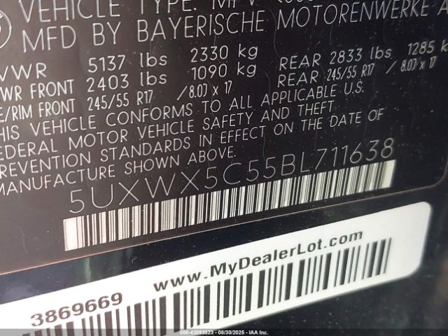 2011 BMW X3 5UXWX5C55BL711638 Photo 8