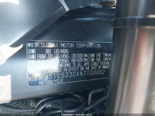 2022 SUZUKI GSX-S750 JS1C533DXN7100002 Photo 9